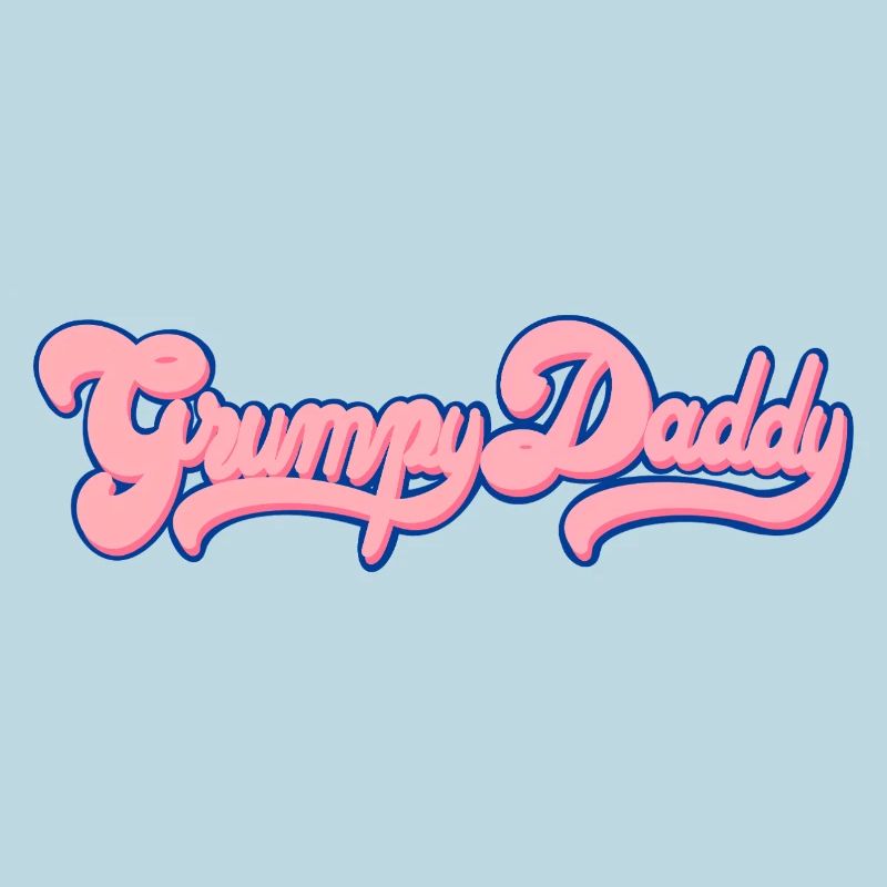 Grumpy Daddy Retro Script - Farbe "Bubble Gum"