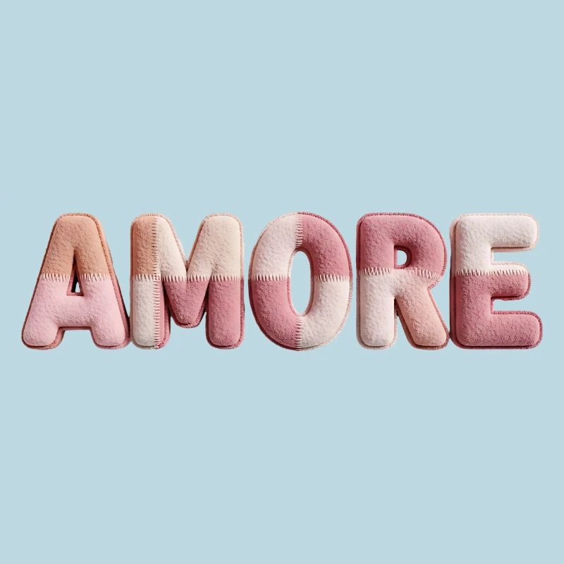Amore Romantisches Schrift Design Patchwork