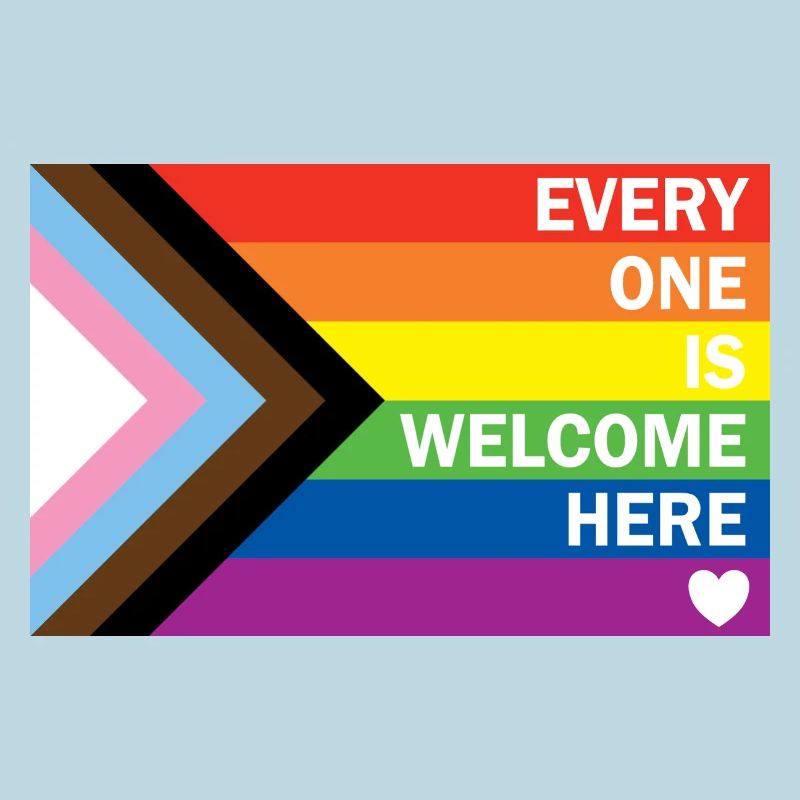 Progress Pride Flag – Everyone Is Welcome Here 