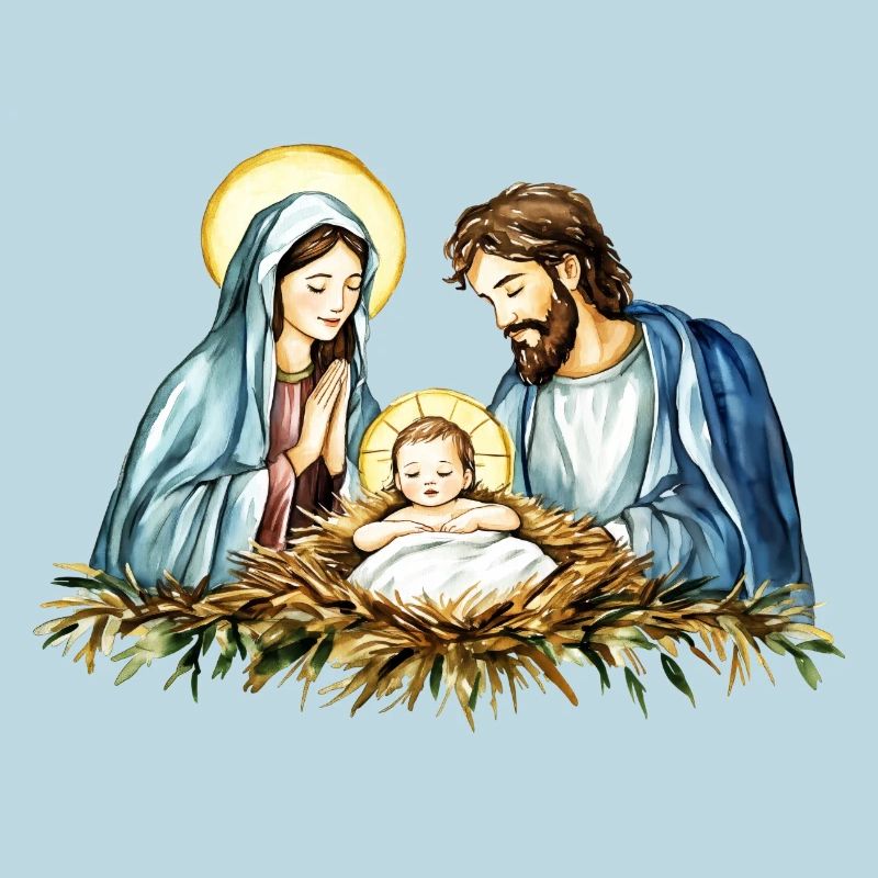 Weihnachtspullover Weihnachten an der Krippe Jesus