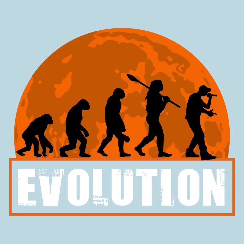 Lustiger Rapper der menschlichen Evolution