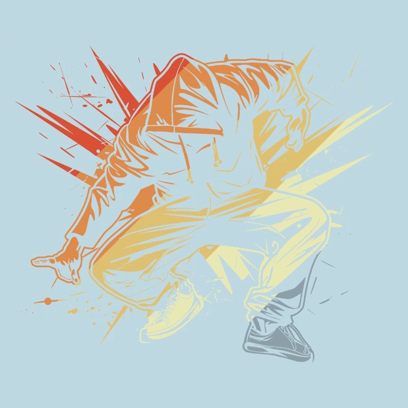 Breakdancer Zeichnung Vintage