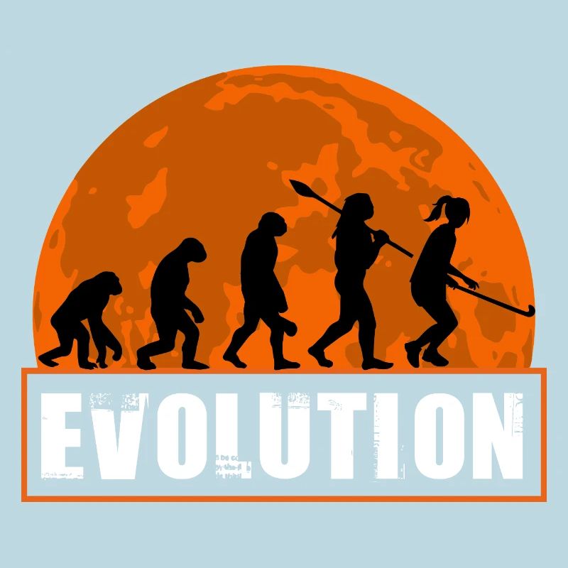 Field Hockey Evolution Silhouette Sunset