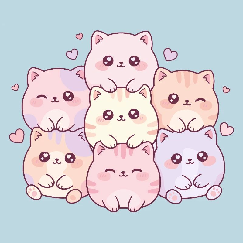 Pastel Kitten Cuddle Gang