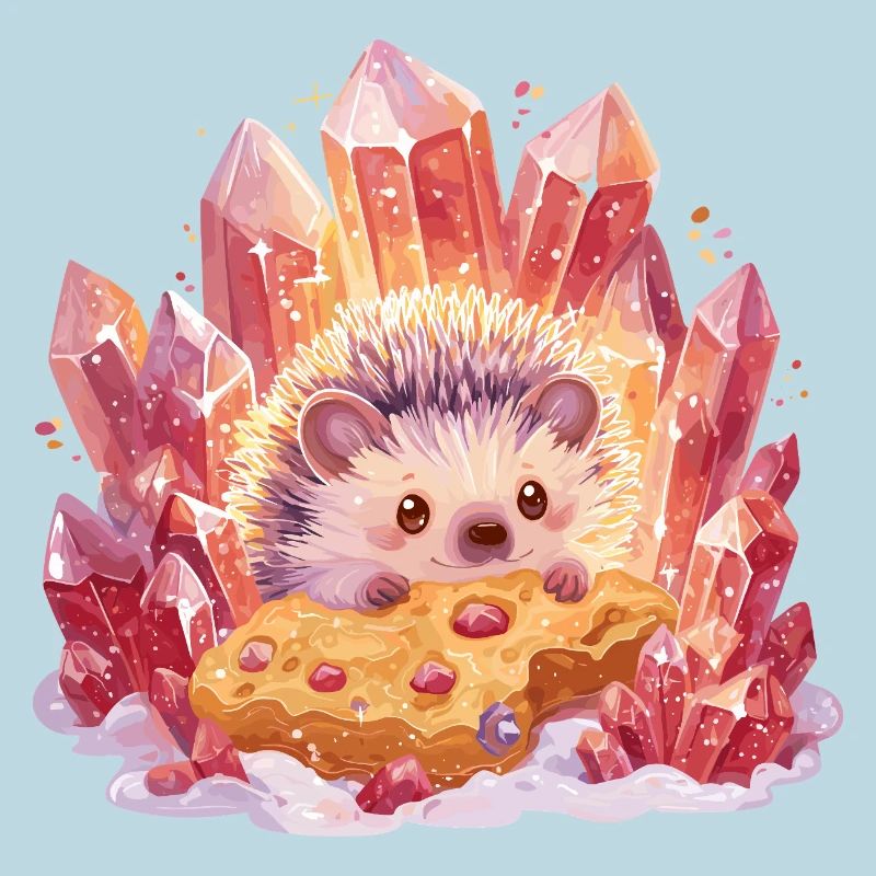 Hérisson en cristal avec un cookie