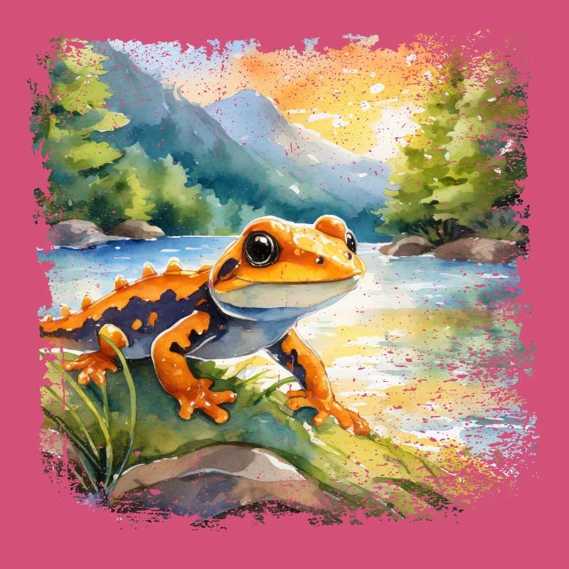 Niedlicher junger Feuersalamander