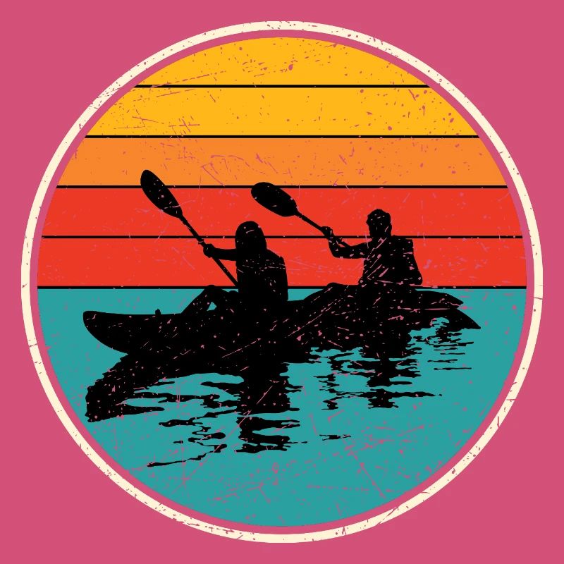 Sunset Kayak Duo Circle