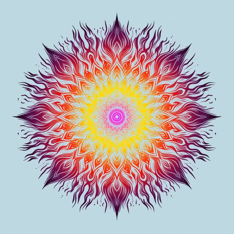 Mandala de feu psychédélique