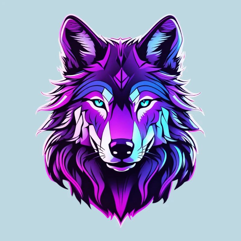 Wolf in Neonfarben