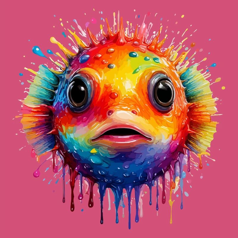 Impression d’art Color Explosion Puffer Fish