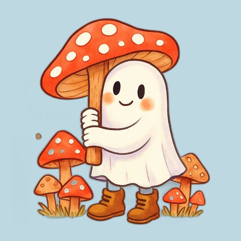 Geist mit Regenschirm - ein Pilz