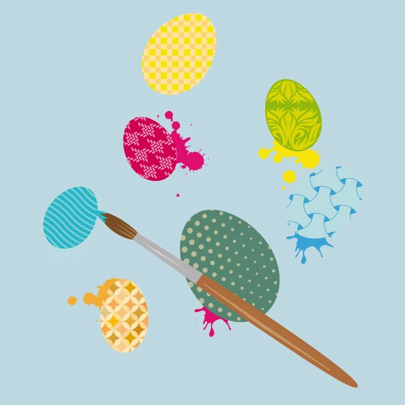 Colorful Easter Eggs – Creative Painting Design with Brush