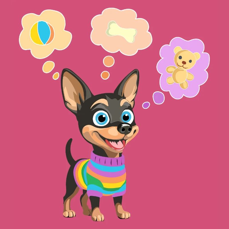 Süßer Hund im Regenbogenpullover für Kinder