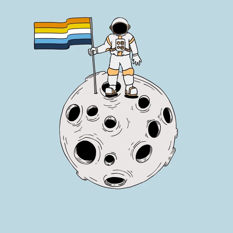 Astronaute d’Aroace sur la lune Drapeau d’Aroace