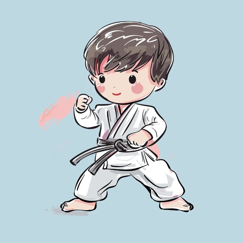 Karate Junge Comic Stil