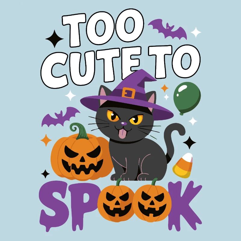 Trop mignon pour être effrayé - Chat sorcière mignon