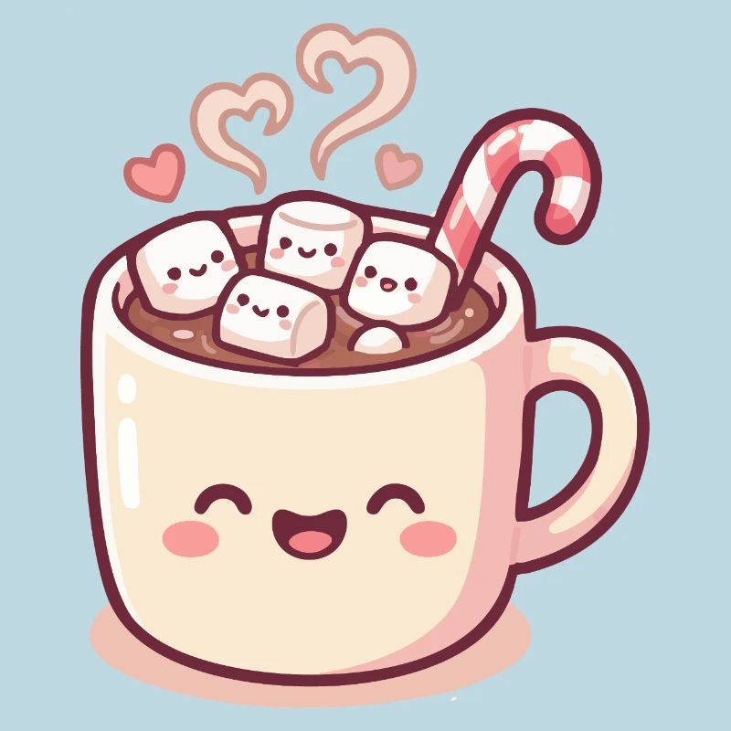 Cuddle mug with marshmallows & candy cane