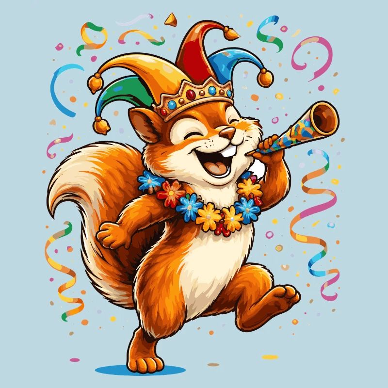 Écureuil de carnaval – Motif coloré de carnaval