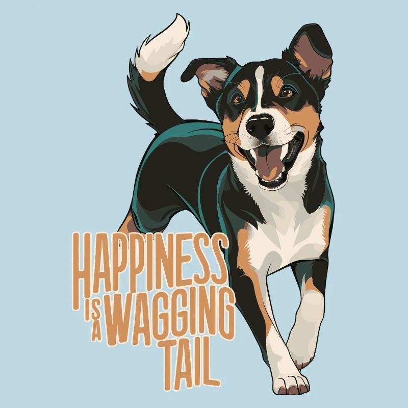 Le bonheur est un design de chien à queue qui remue