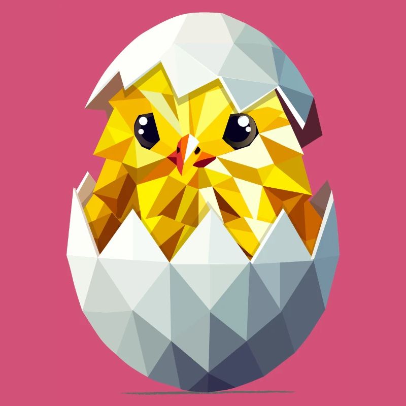 Chick in the Egg – Modern Easter Illustration