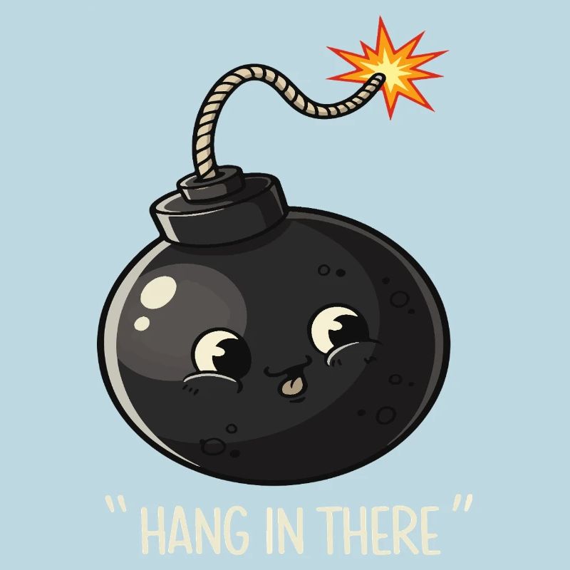 Kawaii Exploding Bomb Comic Design