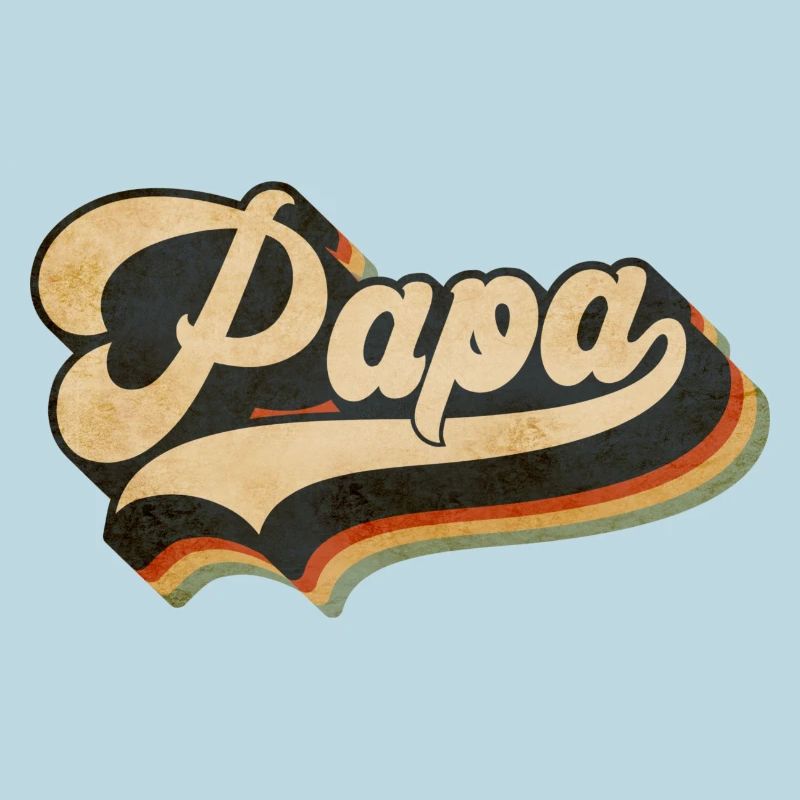 Papa Vintage Script Rainbow