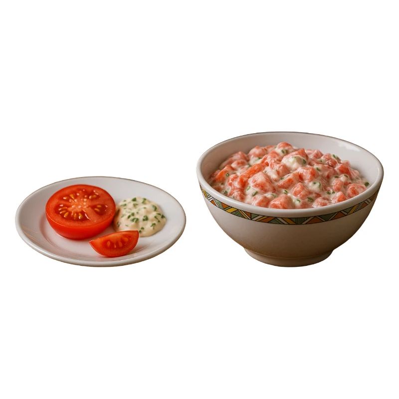 Salade de tomates avec crème sure