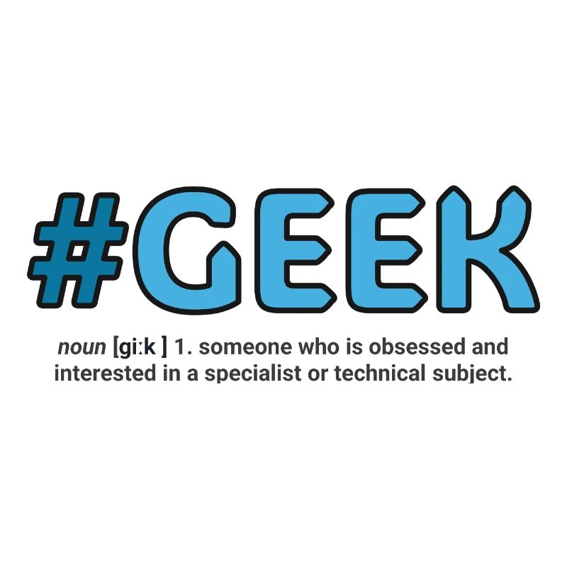 Blauer Hashtag Geek Crest
