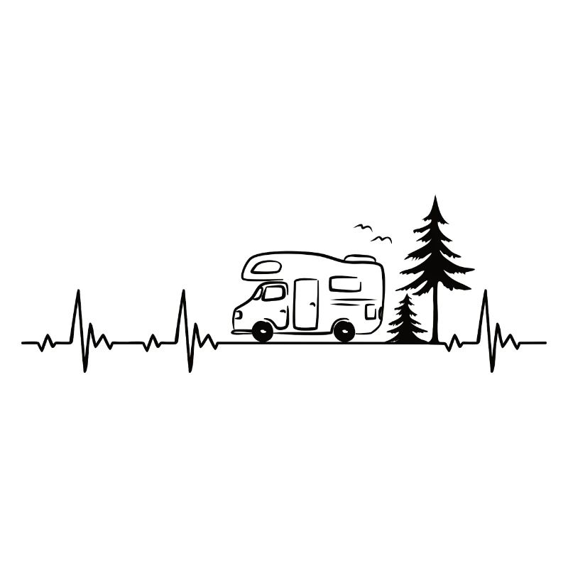 Camper Caravan Forest Camping Lover Heartbeat