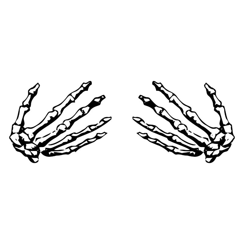 skeleton hands holding boobs