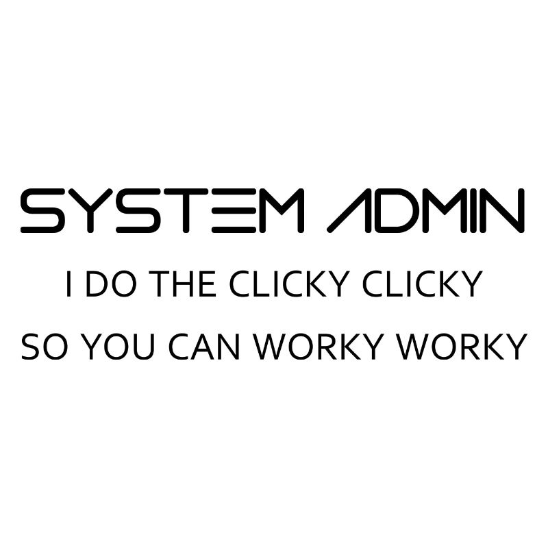 Systemadministratoren machen clicky clicky in schwarz