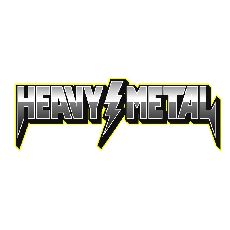Logo de type 3D Heavy Metal avec éclairs