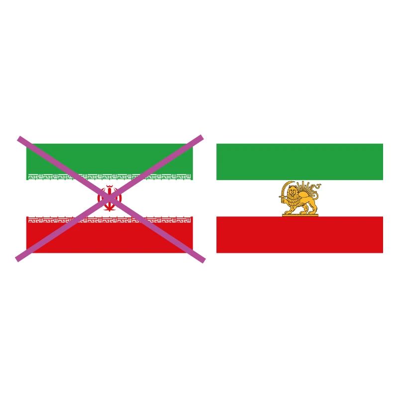 Drapeau traversant l’Iran – arrêt croisé graphique