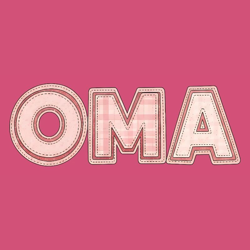 Oma Retro Schriftzug Geschenk Idee Patchwork