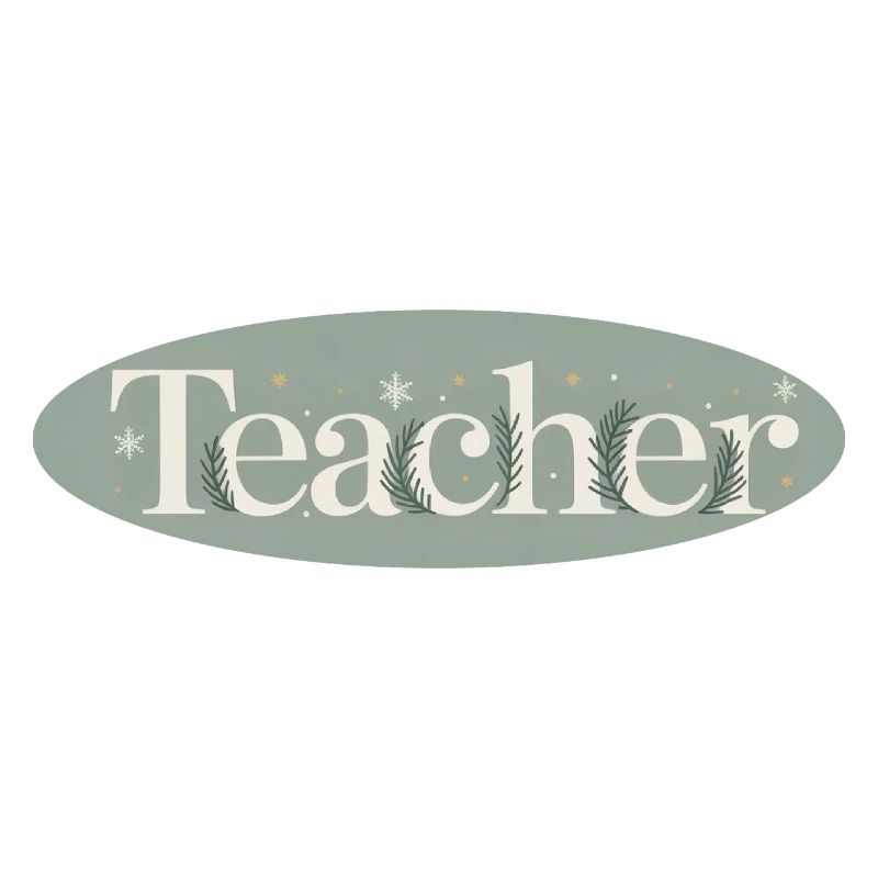 Enseignant d’hiver Lettrage Branches de sapin