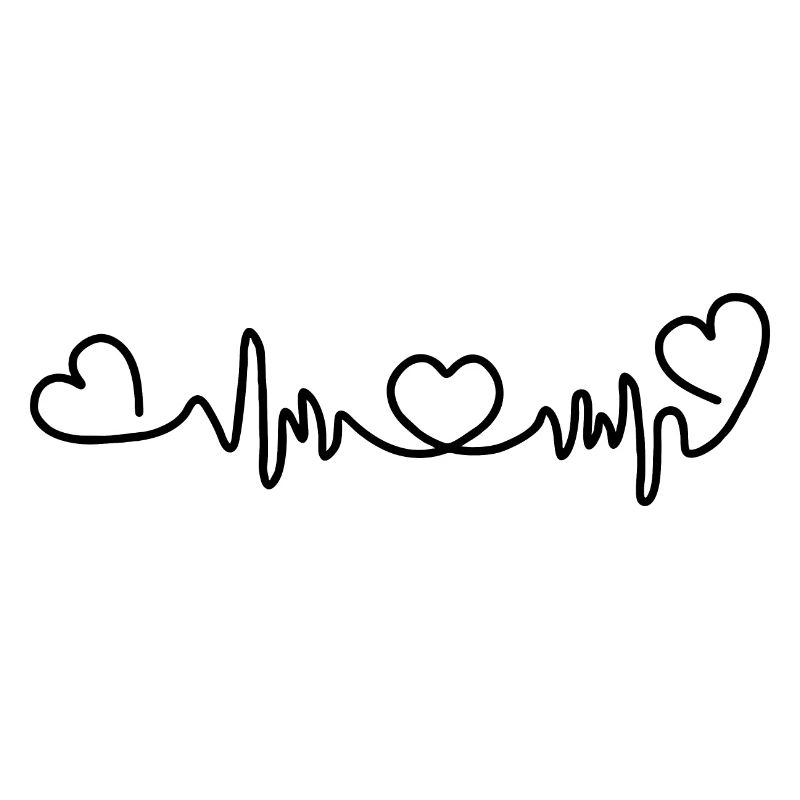 Herzfrequenz mit drei Herzen