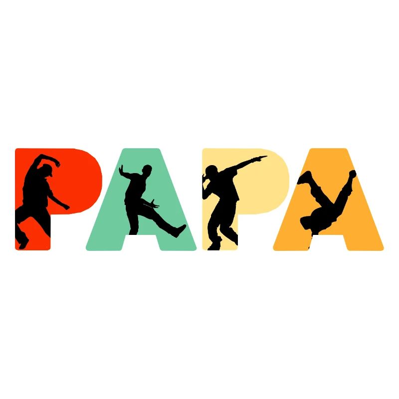 Silhouette rétro de danse de rue Papa Dancer