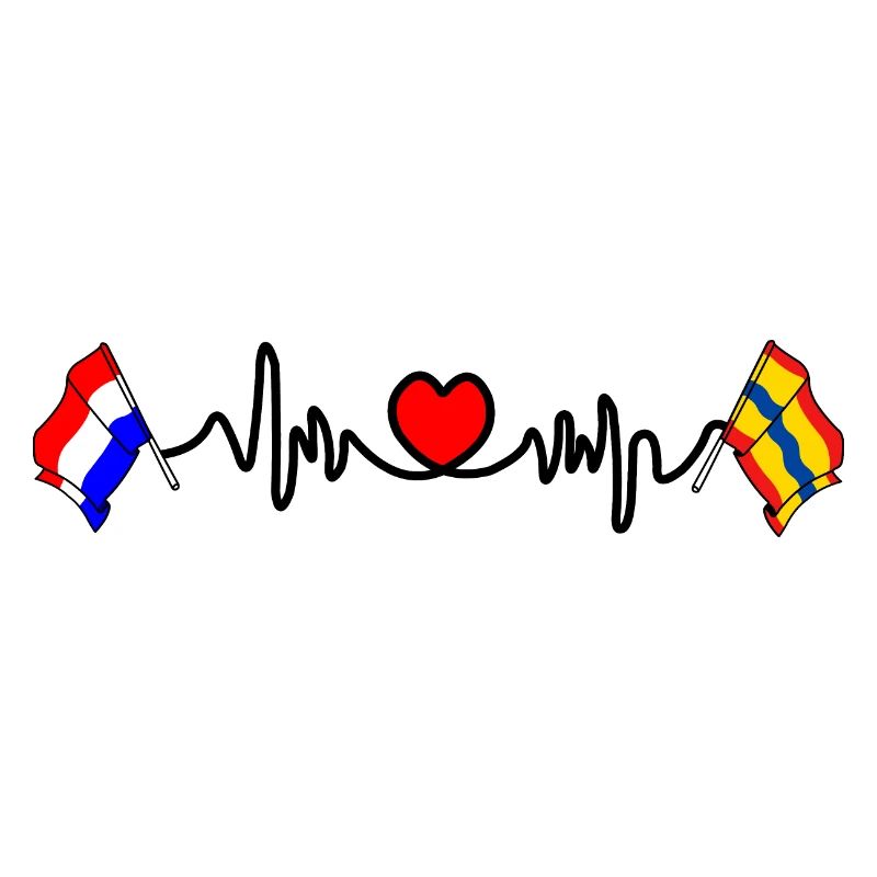 Coeur cardio avec drapeau Pays-Bas, Overijssel