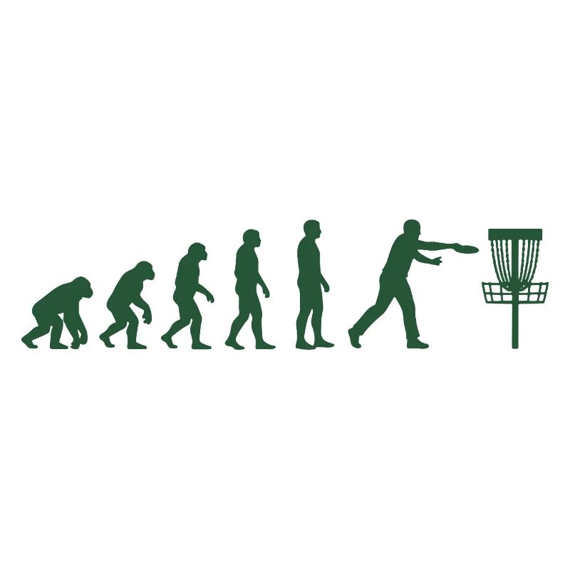 Disc Golf Evolution Lustiger Discgolfer Fliegender Disc