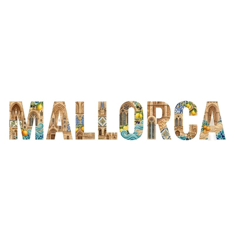 Typographie de Majorque avec architecture méditerranéenne