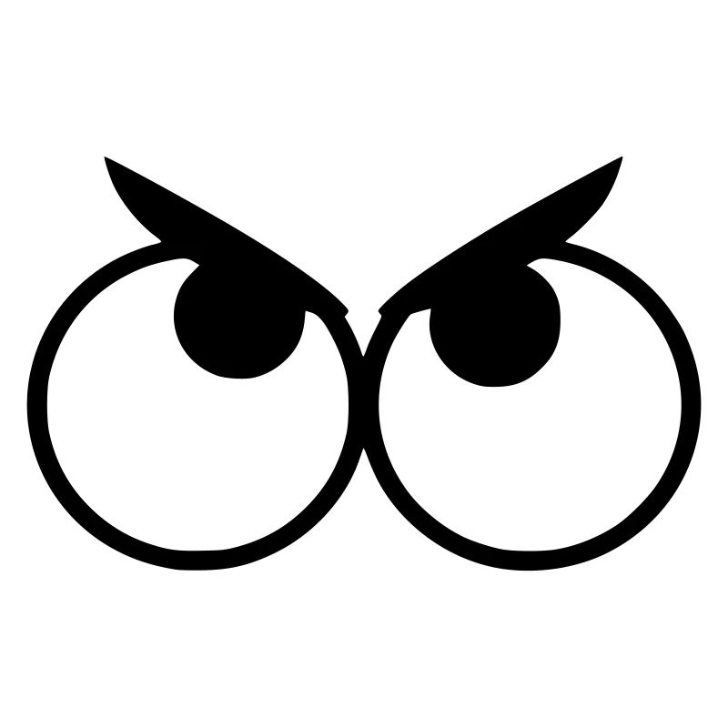 Angry looking eyes with eyebrows #