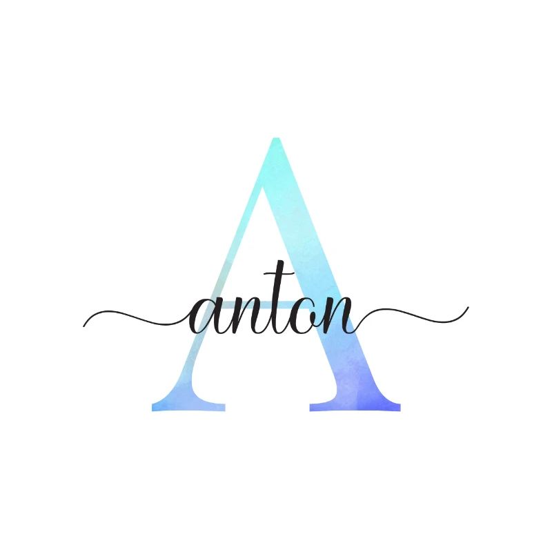 A| Monogramme | Nom | Anton | Aquarelle