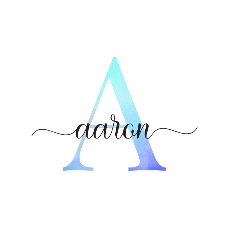 A| Monogramme | Nom | Aaron| Aquarelle