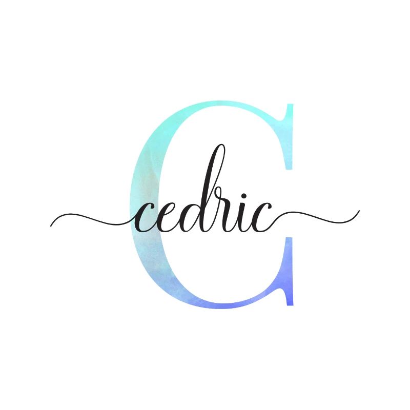 C| Monogramme | Nom | Cédric| Aquarelle