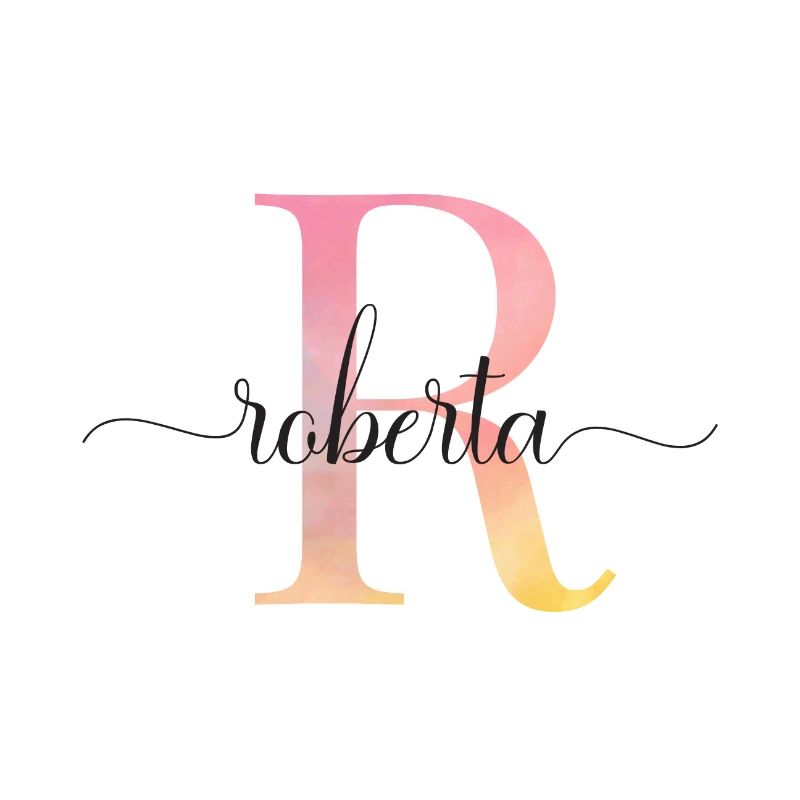 R | Monogram | Name | Roberta |Watercolor