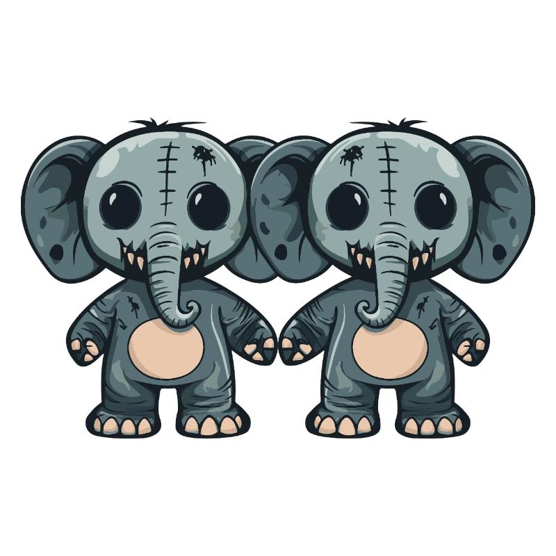 Éléphant Halloween équipe drôle