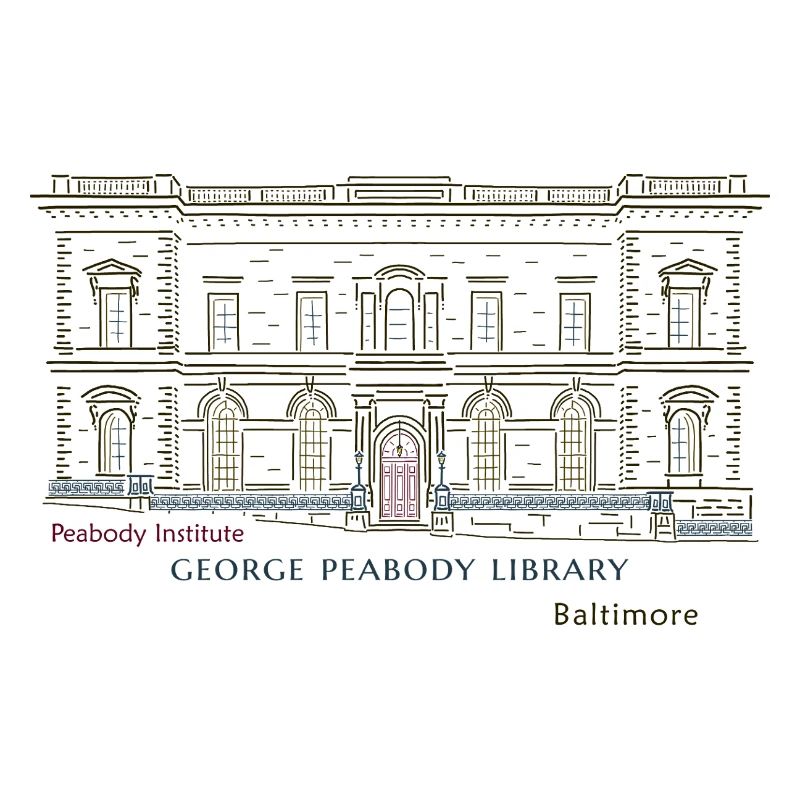 Baltimore, dessin à la main Bibliothèque George Peabody