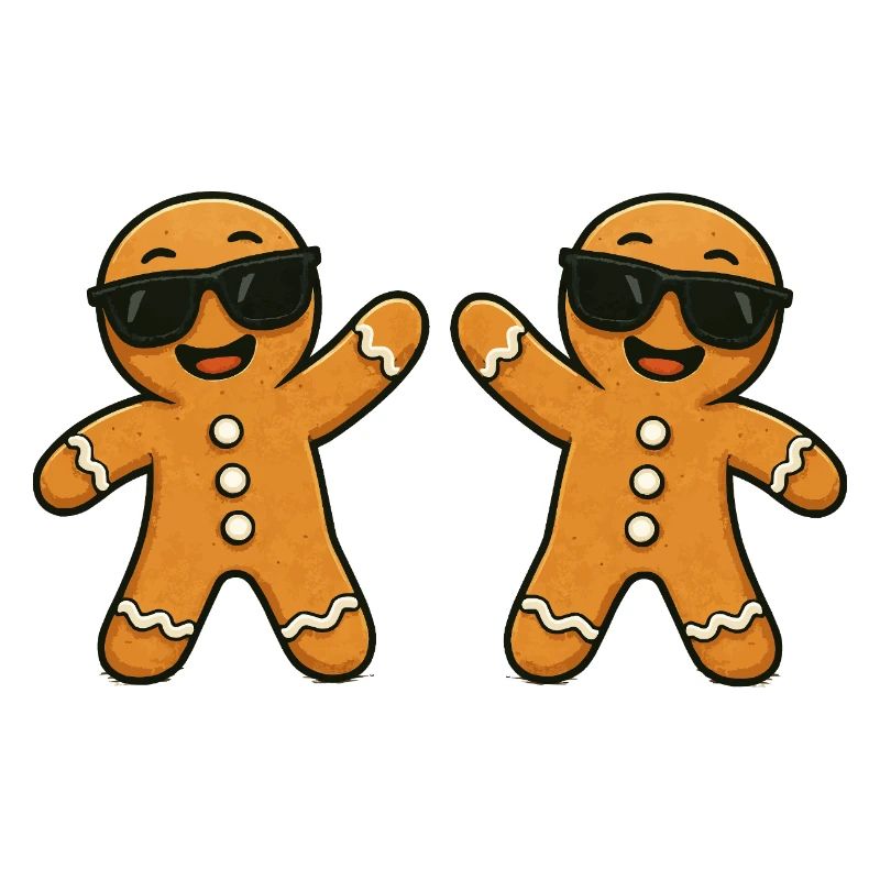 Gingerbread men with sunglasses