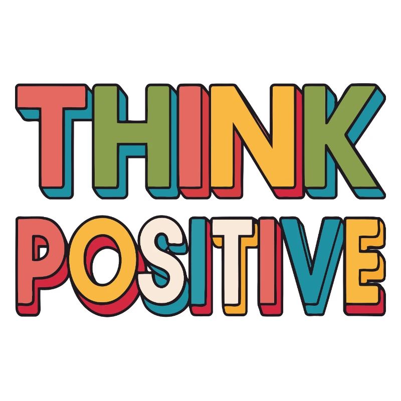 Think Positive Retro Rainbow