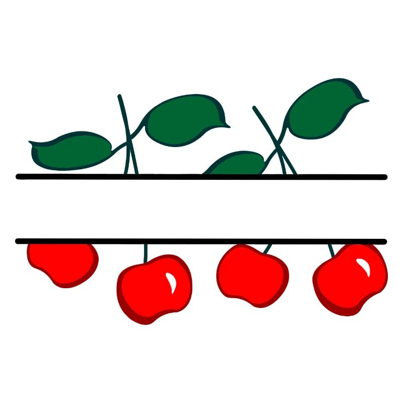 Cherry banner with red cherries